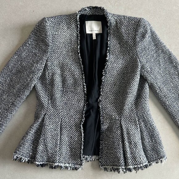 Rebecca Taylor Lurex Tweed Peplum Knit Blazer Jacket ASO Clary Fray - Picture 5 of 12